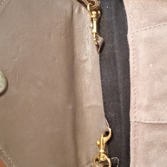 Rare Vtg Jasmin genuine suede leather snakeskin crossbody bag purse Hong Kong - Picture 7 of 7